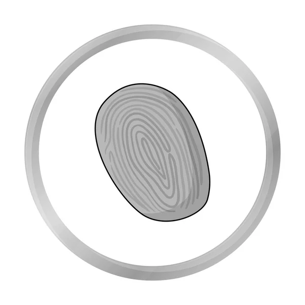 Иконка отпечатка пальца в монохромном стиле изолирована на белом фоне. Векторная иллюстрация символов преступности . — стоковый вектор