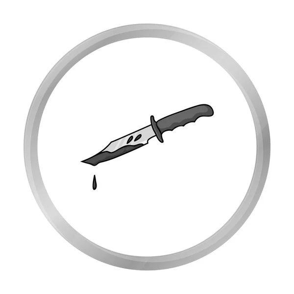 Ícone de faca sangrenta em estilo monocromático isolado no fundo branco. Crime símbolo estoque vetor ilustração . — Vetor de Stock
