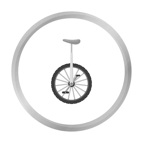 Monocycle pictogram in zwart-wit stijl geïsoleerd op een witte achtergrond. Circus symbool voorraad vectorillustratie. — Stockvector