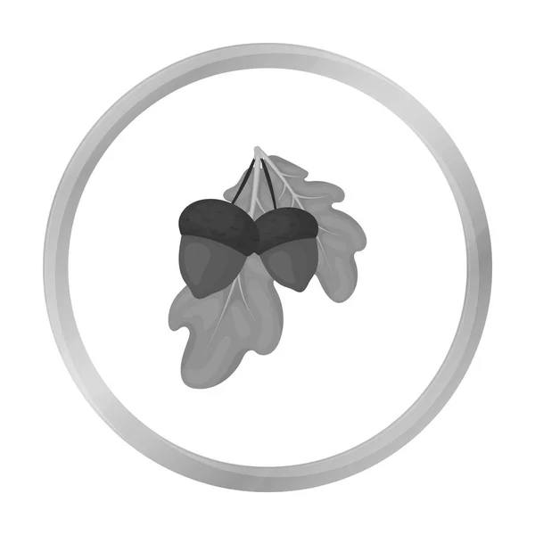 Eicheln Symbol in monochromen Stil isoliert auf weißem Hintergrund. Kanadischer Erntedanktag Symbol Aktienvektor Illustration. — Stockvektor