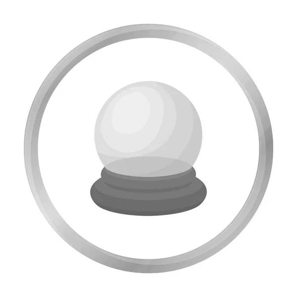 Crystal ball ikon elszigetelt fehér háttér, fekete-fehér stílusban. Fekete-fehér mágikus szimbólum vektor stock illusztráció. — Stock Vector