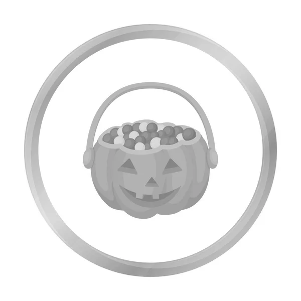 Halloween hink ikonen i svartvit stil isolerad på vit bakgrund. Svart och vit magi symbol lager vektorillustration. — Stock vektor