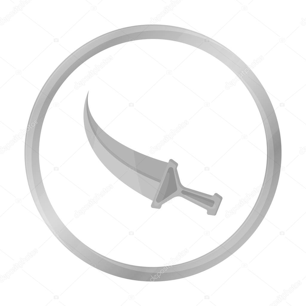 Khanjar icon in monochrome style isolated on white background. Arab Emirates symbol stock vector illustration.