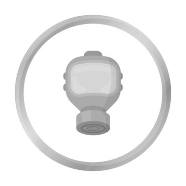 Gaz maskesi simgesi tek renkli ateş. Tek siluet yangın büyük itfaiye tek renk simgesinden ekipman.