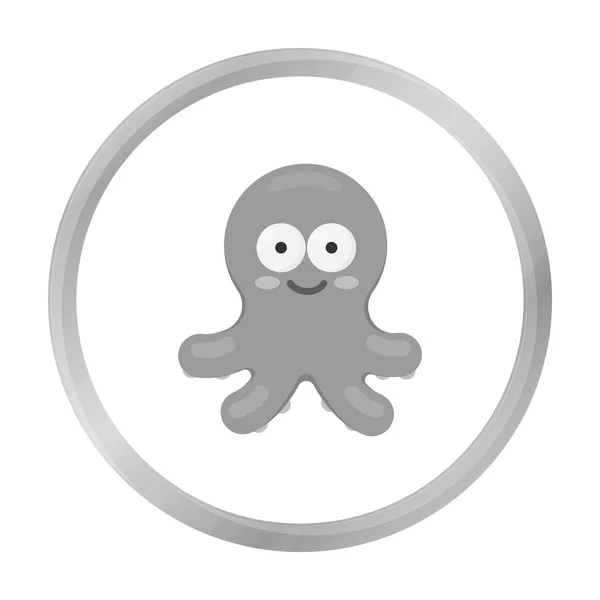 Octopus monokrom ikonen. Illustration för webb och mobil design. — Stock vektor