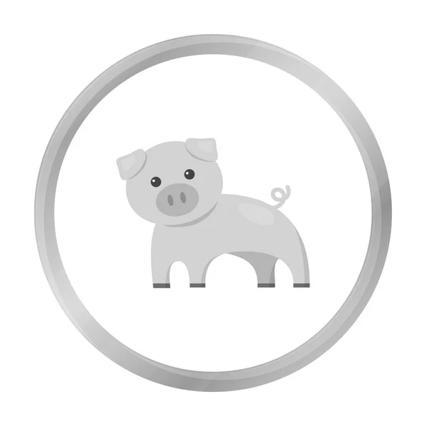 Icono de cerdo monocromo. Ilustración para diseño web y móvil . — Vector de stock