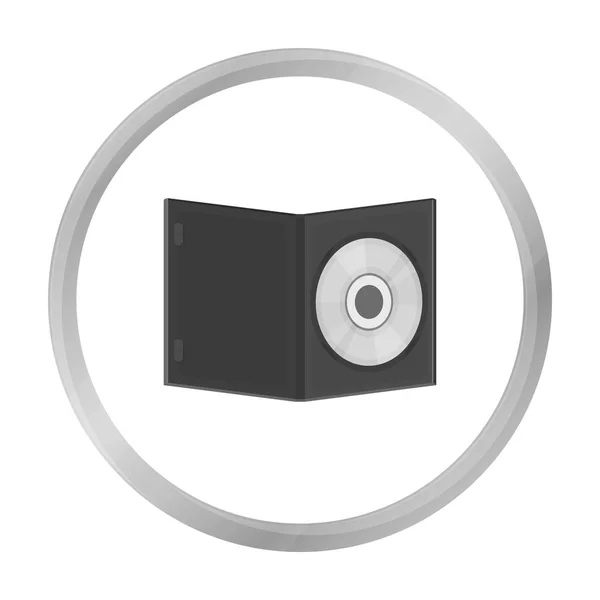 DVD avec icône de film dans un style monochrome isolé sur fond blanc. Films et cinéma symbole illustration vectorielle de stock . — Image vectorielle