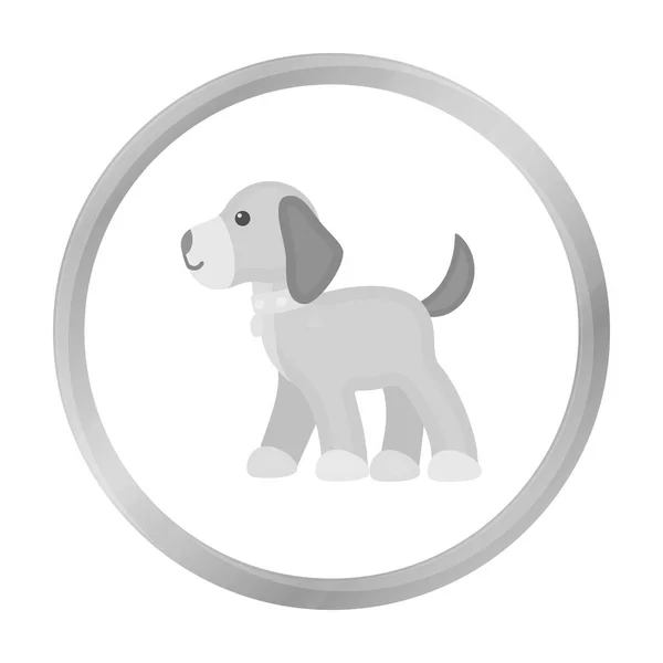 Camminare l'icona del vettore cane in stile monocromatico per il web — Vettoriale Stock