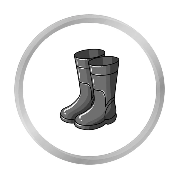 Gummistiefel-Ikone im monochromen Stil isoliert auf weißem Hintergrund. Fischerei Symbol Aktienvektor Illustration. — Stockvektor