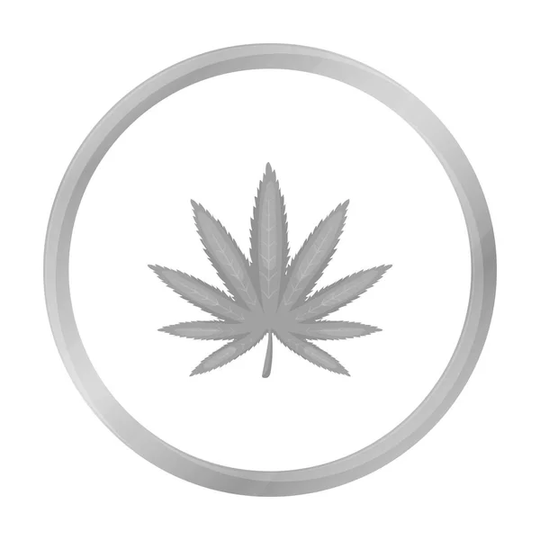 Icono de hoja de marihuana en estilo monocromo aislado sobre fondo blanco. Drogas símbolo stock vector ilustración . — Archivo Imágenes Vectoriales