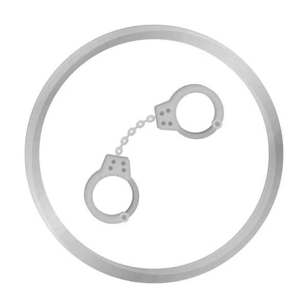 Handcuffs icon in monochrome style isolated on white background. Drugs symbol stock vector illustration. — Stock Vector