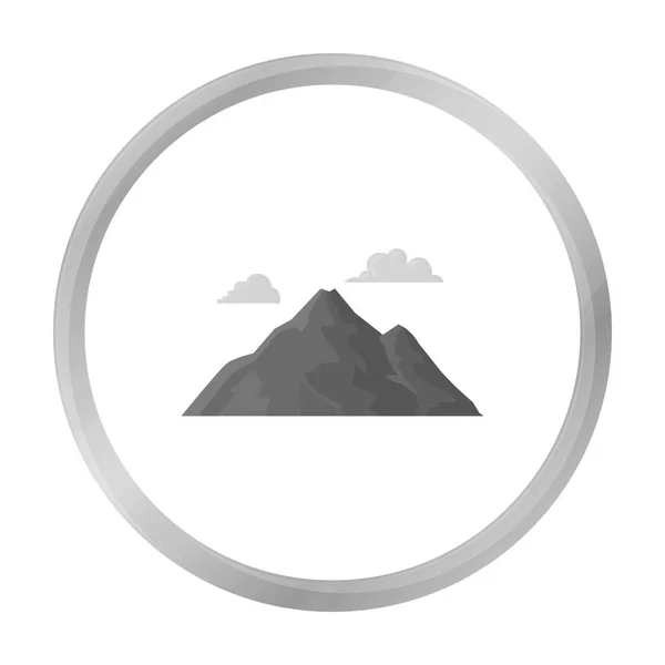Icono de vector de montaña en estilo monocromo para web — Vector de stock