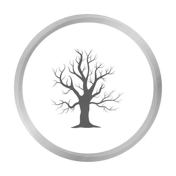Gamla träd vektor ikonen i svartvit stil för webben — Stock vektor