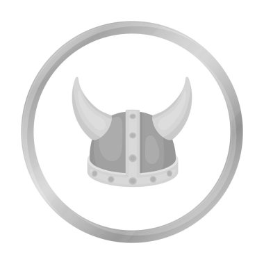 Viking kask simgesi beyaz arka plan üzerinde izole tek renkli tarzı. Şapka sembol stok vektör çizim.
