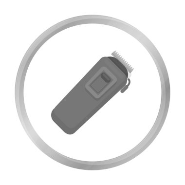 Tek renkli stil beyaz arka plan üzerinde izole elektrik düzeltici simgesini. Hairdressery sembol stok vektör çizim.