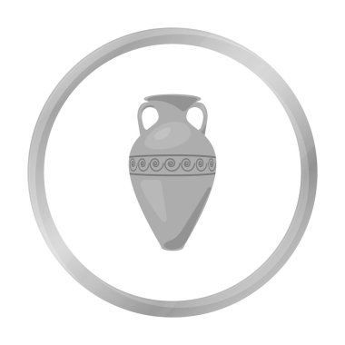 Yunanistan amfora simgesi beyaz arka plan üzerinde izole tek renkli tarzı. Yunanistan sembol stok vektör çizim.
