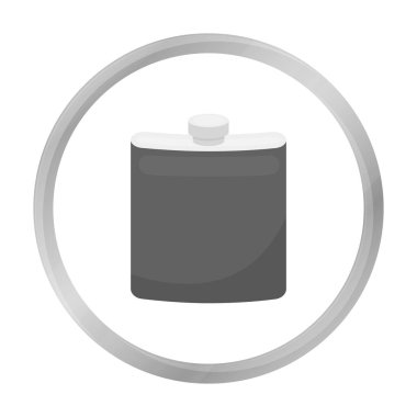 Beyaz arka plan üzerinde izole tek renkli tarzı hip flask simgesi. Avcılık sembol stok vektör çizim.