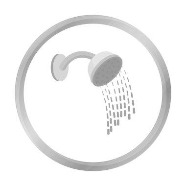 Beyaz arka plan üzerinde izole tek renkli stil duş simgesini. Otel sembol stok vektör çizim.