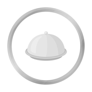 Tek renkli stil beyaz arka plan üzerinde izole Cloche simgesini. Otel sembol stok vektör çizim.