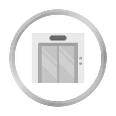 Asansör simgesi beyaz arka plan üzerinde izole tek renkli tarzı. Otel sembol stok vektör çizim.