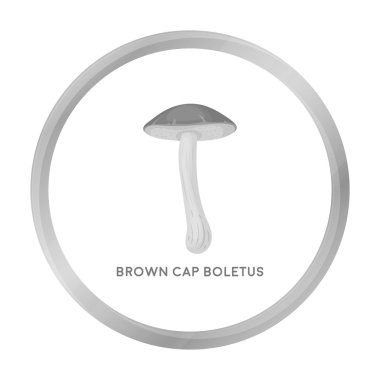 Tek renkli stil beyaz arka plan üzerinde izole kahverengi kap çörek simgesini. Mantar sembol stok vektör çizim.