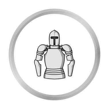 Plaka zırh simgesi beyaz arka plan üzerinde izole tek renkli tarzı. Müze sembol stok vektör çizim.