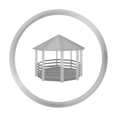 Beyaz arka plan üzerinde izole tek renkli tarzı gazebo simgesi. Park sembol stok vektör çizim.