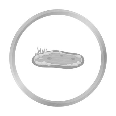 Tek renkli stil beyaz arka plan üzerinde izole gölet simgesini. Park sembol stok vektör çizim.