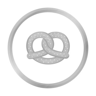 Tuzlu kraker simgesi beyaz arka plan üzerinde izole tek renkli tarzı. Oktoberfest sembol stok vektör çizim.