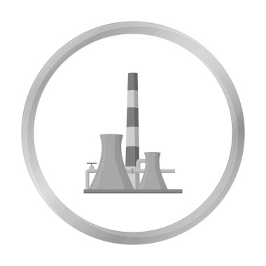 Petrol rafinerisi fabrika simgesi beyaz arka plan üzerinde izole tek renkli tarzı. Petrol sanayi sembol stok vektör çizim.