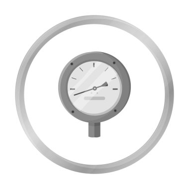 Petrol Manometre simgesi beyaz arka plan üzerinde izole tek renkli tarzı. Petrol sanayi sembol stok vektör çizim.