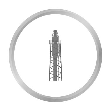 Petrol rig simgesi beyaz arka plan üzerinde izole tek renkli tarzı. Petrol sanayi sembol stok vektör çizim.