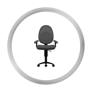 Ofis sandalye simgesi beyaz arka plan üzerinde izole tek renkli tarzı. Ofis mobilya ve iç sembol stok illüstrasyon vektör.