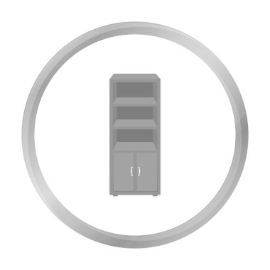 Office kitaplık simgesi beyaz arka plan üzerinde izole tek renkli tarzı. Ofis mobilya ve iç sembol stok illüstrasyon vektör.