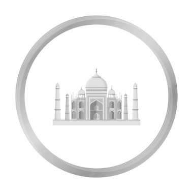 Taj Mahal simgesi beyaz arka plan üzerinde izole tek renkli tarzı. Hindistan sembol stok vektör çizim.