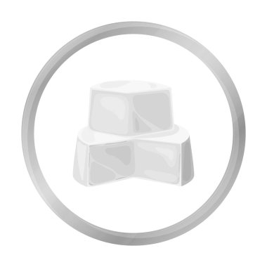 Tek renkli stil beyaz arka plan üzerinde izole yumuşak peynir simgesini. Süt ürünü ve tatlı sembol stok illüstrasyon vektör.