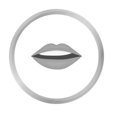 Dudak simgesi beyaz arka plan üzerinde izole tek renkli tarzı. Sembol stok vektör çizim kadar yapmak.