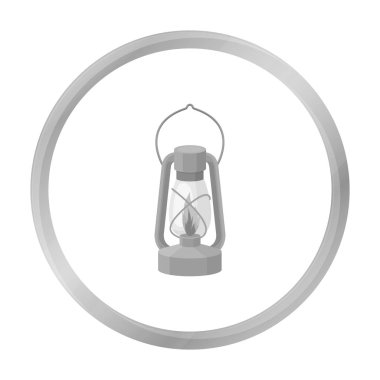 Tek renkli stil beyaz arka plan üzerinde izole gaz lambası simgesini. Işık kaynağı sembol stok vektör çizim