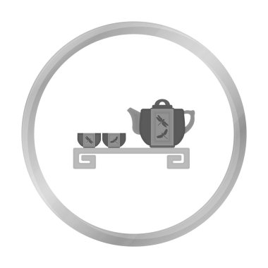 Japon çay beyaz arka plan üzerinde izole tek renkli tarzında tek renkli simge. Japonya sembol stok vektör çizim.