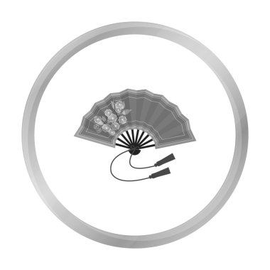 Tek renkli tarzı beyaz arka plan üzerinde izole fan simge katlanır. Japonya sembol stok vektör çizim.