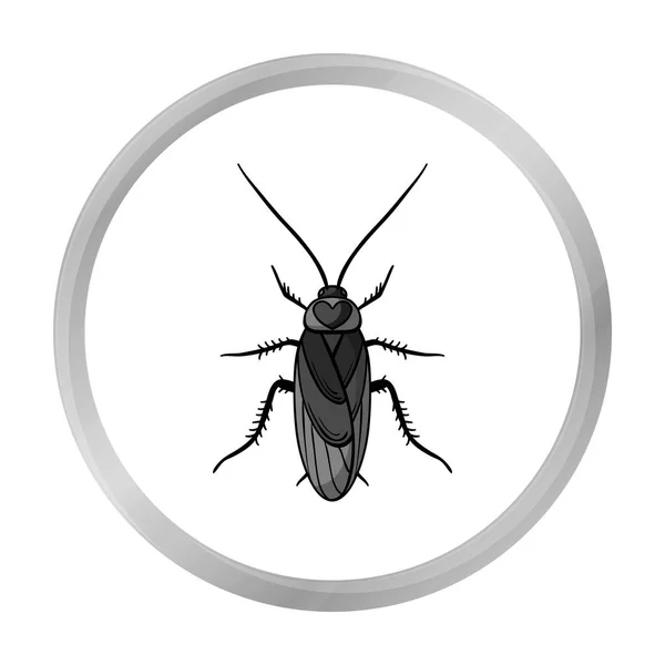 Icono de cucaracha en estilo monocromo aislado sobre fondo blanco. Ilustración de vector de stock de símbolos de insectos . — Vector de stock