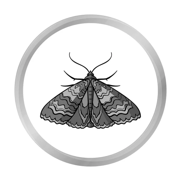 Můra ikona v monochromatickém stylu izolovaných na bílém pozadí. Hmyz symbol akcií vektorové ilustrace. — Stockový vektor