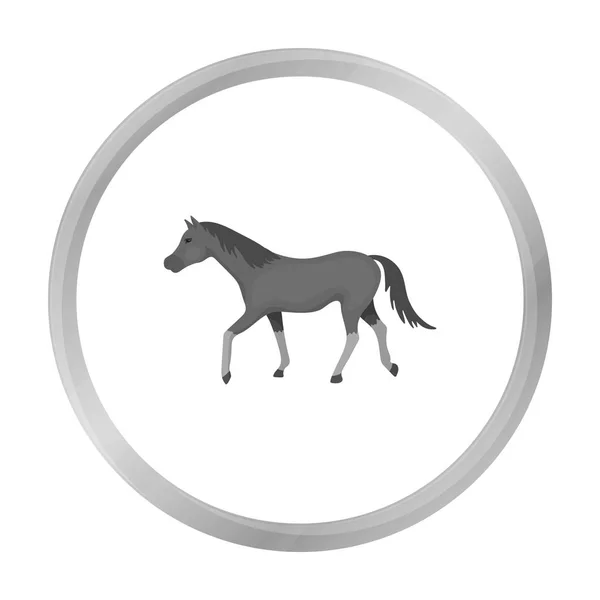 Icône de cheval dans un style monochrome isolé sur fond blanc. Illustration vectorielle de l'hippodrome et du symbole de cheval . — Image vectorielle