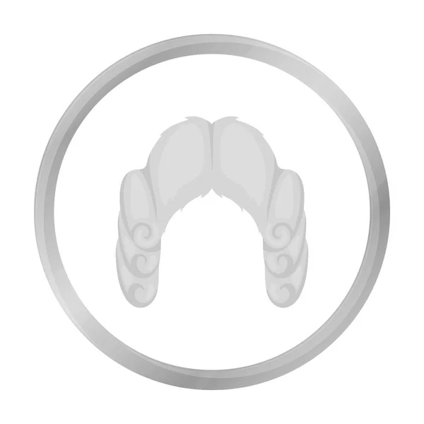 Ícone de peruca juízes em estilo monocromático isolado no fundo branco. Chapéus símbolo estoque vetor ilustração . —  Vetores de Stock