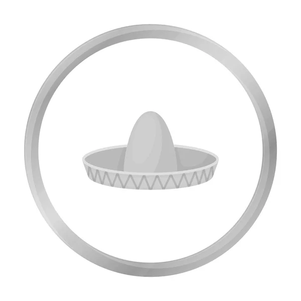 Sombrero pictogram in zwart-wit stijl geïsoleerd op een witte achtergrond. Hoeden symbool voorraad vectorillustratie. — Stockvector