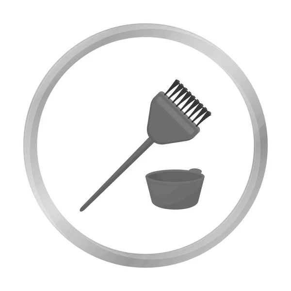 Icône de brosse à colorier les cheveux dans un style monochrome isolé sur fond blanc. Illustration vectorielle du symbole de coiffure . — Image vectorielle