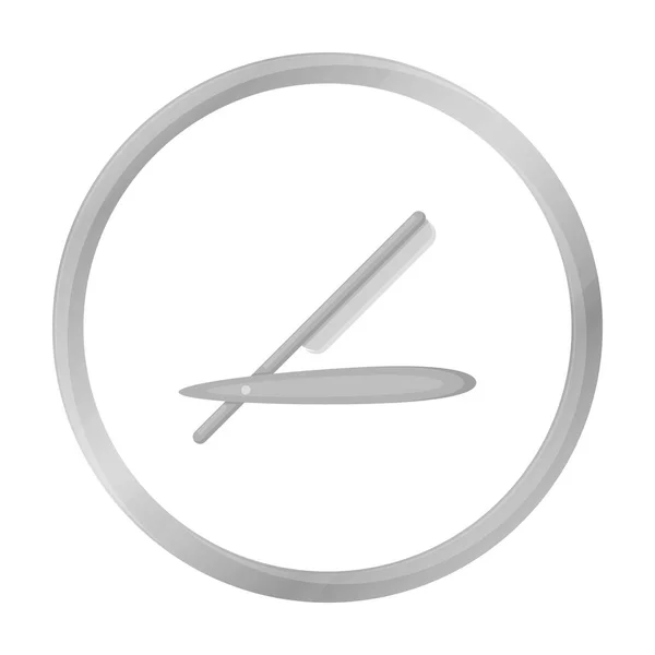 Icono de navaja de afeitar recta en estilo monocromo aislado sobre fondo blanco. Peluquería símbolo stock vector ilustración . — Vector de stock