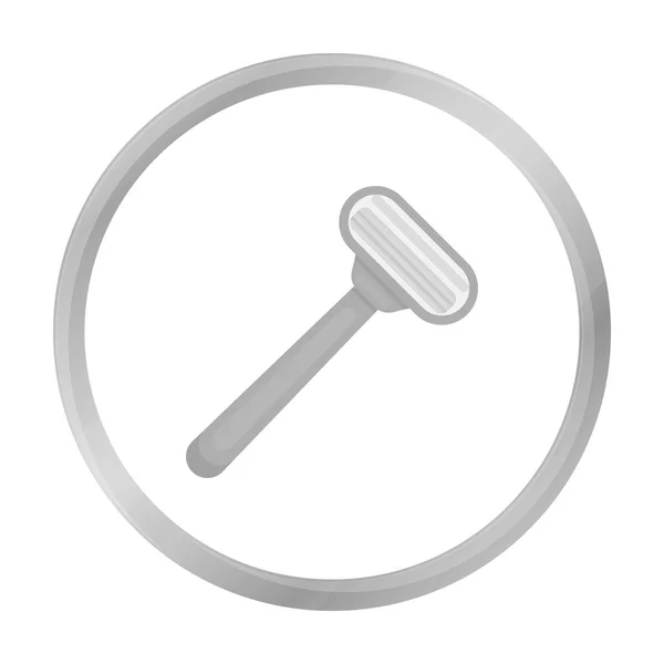Icona rasoio di sicurezza in stile monocromatico isolato su sfondo bianco. Simbolo parrucchiere stock illustrazione vettoriale . — Vettoriale Stock