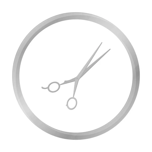 Haren-snijden schaar pictogram in zwart-wit stijl geïsoleerd op een witte achtergrond. Hairdressery symbool voorraad vectorillustratie. — Stockvector