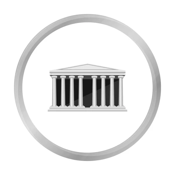Icono antiguo templo griego en estilo monocromo aislado sobre fondo blanco. Grecia símbolo stock vector ilustración . — Archivo Imágenes Vectoriales